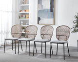 BLACK and gray sennit chair,set of 4,dining chair,coffee chair W23460281