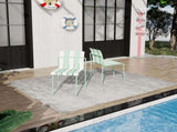 Summer- 4-Pack Modern Striped Color Block Chairs - Waterproof PP Seat & Sturdy Metal Legs, W3450P447386