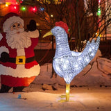2FT Lighted Christmas Rooster Outdoor Decoration, Weather Proof Plush Rooster Christmas Ornament 25775600