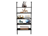 5-layer wall-mounted household steel-wood shelf, density board, iron frame, 61*30.5*182.88cm, black 64446382