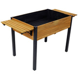 Raised Garden Bed, Metal Leg Wood Planter Boxes with Folding Storage Shelf,Elevated Planter Box for W465P182255