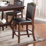 ZNTS Dark Brown Wood Finish Set of 2 Counter Height Chairs Faux Leather Upholstery Seat Back Kitchen HS00F1346-ID-AHD