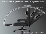Gaming Chair with Pocket Spring Cushion and Footrest, Ergonomic Computer Chair for Adults, 54842068
