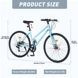7 Speed Hybrid bike Disc Brake 700C Road Bike For men women's City Bicycle W1019127659