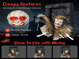 18"x12.5" Sound-Activated Halloween Zombie Prisoner Decor - Glowing Red Eyes, Creepy Sounds & 38442131