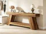 70.87" Farmhouse Console Table, 2-Tier Sofa Table with Open Storage Shelf for Entryway 33485258