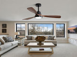 (Same as W882P186029) 48 Inch Wood Ceiling Fan With 3 Solid Wood Blades Remote Control Reversible DC W882P322240