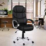 ZNTS PU Leather Upholstered Office Task Chair, Modern Adjustable 360 Degree Swivel Chair, High Back, B011P204085