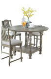 ZNTS Light Grey Dining Table Round Dining Table 1pc Table Only Open Shelf Acacia Veneer Dining Room B011P193975