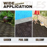 Acacia Wood Interlocking Deck Tiles Checker Pattern, 30 PCS 12" x 12" Dark Brown Square Acacia W2391P287689
