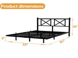 Queen Size Floating Bed Frame with Headboard and Storage, Full Size Platform Bed Frame with USB W840P383354