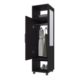 ZNTS Summit Wardrobe in melamine with mirror,door and open storage B128P225196