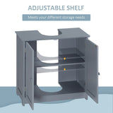 Bathroom Cabinet with 2 Doors and Shelf Bathroom Vanity Grey-AS Prohibited by 66147432