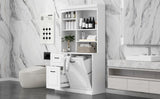 Bathroom Storage Cabinet with Tilt-Out Hamper, 70.9'' Tall Free Standing Organizer with Drawers & N725P278420K