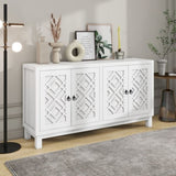 ZNTS Large Storage Space Sideboard, 4 Door Buffet Cabinet with Pull Ring Handles for Living, Dining 18855079