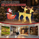 Lighted Reindeer Pulling Sleigh Christmas Decorations, Pre-lit Holiday Decor with270Warm White 72364050