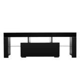 Elegant Household Decoration LED TV Cabinet with Single Drawer Black 93609481