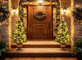 Set of 2 5FT Pre-Lit Potted Artificial Christmas Tree, 100 Warm White LEDs with Pine Cones Red 22570737