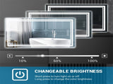 LED Bathroom Mirror 36" x 28" Front and Backlight, 5 Mins Defog, 5MM Full HD Reflected Wall Mounted T3177P284018