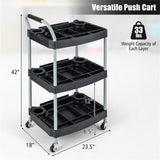 3 Layer Tool Cart w/ Lockable Universal Wheels and Multiple Divider 29095919