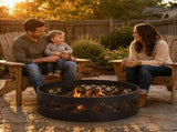 40in Fire Ring, Diamond Lattice Pattern, Round, Iron 48587581