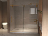 56-60" x 76" H Frameless Sliding Shower Door, 5/16" Clear Tempered Glass, Stainless Steel W1675P412316