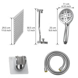 ZNTS Chrome shower System 12 Inch Bathroom Luxury Rain Mixer Combo Set Wall Mounted Rainfall W1932P218043