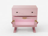 20.7" Wide Pink Robot LED Nightstand with 360&deg Rotating Drawer - Modern End Table 98587813