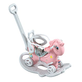 ZNTS Rocking Horse Toddlers, Balance Bike Ride On Toys with Push Handle, Backrest and Balance Board 99552649