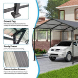 Metal Carport 10 15 FT Heavy Duty with Galvanized Roof, Metal Garage Canopy with Galvanized 74878438
