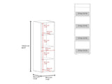 Wardrobe 67" H with Mirror and Vertical Storage Design, Dark Walnut B097P480461