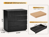 Handleless Grille-Finished 4-Drawer Bedside Table P2 Particleboard MDF & Melamine Veneer 80754641