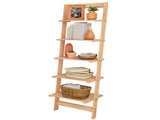 Ladder Bookshelf, 50-Inch Wooden Bookcase, Oak Finish 57601597