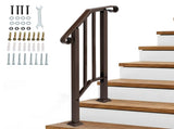 Handrails for Outdoor Steps, Iron Handrail Fits 1 Step, Transitional Handrail with Installation Kit, 32811396