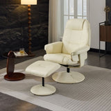 011-Massage Recliner Chair with Ottoman, 360&deg Swivel PU Leather Reclining Chair with Wrapped Base W2636P262427