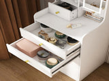3-in-1 Dressing Table with LED Mirror & Stool - Compact Makeup Vanity with 4 Drawers, W2700P297923