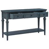 Classic Retro Style Console Table with Three Top Drawers and Open Style Bottom Shelf, Easy Assembly 41543820