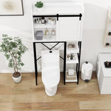 Over The Toilet Storage Cabinet, Bathroom Over Toilet with Sliding Barn Door,Adjustable W282138090