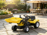 Yellow Kids Pedal-Powered Ride-On Excavator Go Kart with Working Front Loader Digger Outdoor Play 31428303