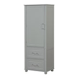 ZNTS Tall Bathroom Storage Cabinet, Freestanding Storage Cabinet with Two Drawers and Adjustable Shelf, WF312728AAE