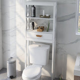 ZNTS Over-the-Toilet Storage Cabinet White with one Drawer and 2 Shelves Space Saver Bathroom Rack W28227728