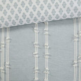 3 Piece Cotton Jacquard Comforter Set Aqua Full/Queen B03596412