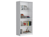 Vinton Bookcase with Spacious Tier-Shelving Design, White B097P167426