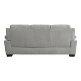 ZNTS Plush Seating Comfortable Sofa 1pc Gray Textured Fabric Channel Tufting Solid Wood Frame Modern B011P214025