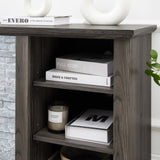 Mantel Stone TV Media Stand with with Faux Stacked Stone Surround, Modern Entertainment Console with W1758P187683