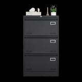 ZNTS Filing Cabinet Lateral File Cabinet 3 Drawer, Blcak Locking Metal File Cabinets Three Drawer, Office W1247118742