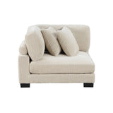 1pc Modern Living Room Furniture Modular Corner Seat Plush Beige Corduroy Fabric Upholstery Plywood B011P220979