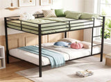 Black Metal Bunk Bed with Guardrail, 12" Ground Clearance 79.5LBS Net Weight Easy Assembly 29986800