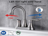 2-Handle 4-Inch Brushed Nickel Bathroom Faucet, Bathroom Vanity Sink Faucets with Pop-up Drain and 10185428