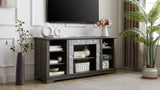 Mantel Stone TV Media Stand with with Faux Stacked Stone Surround, Modern Entertainment Console with W1758P187683